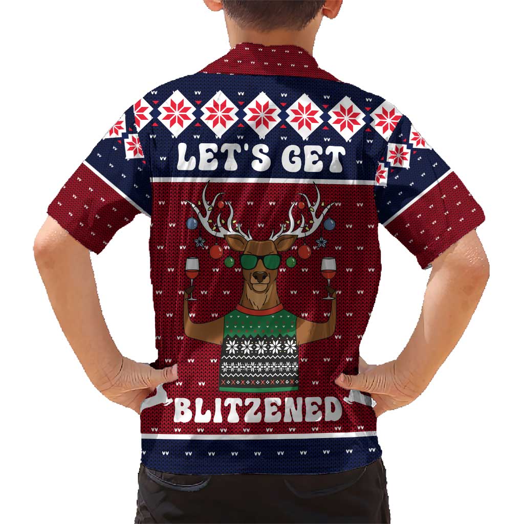 Lets Get Slouchy Christmas Kid Hawaiian Shirt Funny Xmas Holiday Patterns - Wonder Print Shop