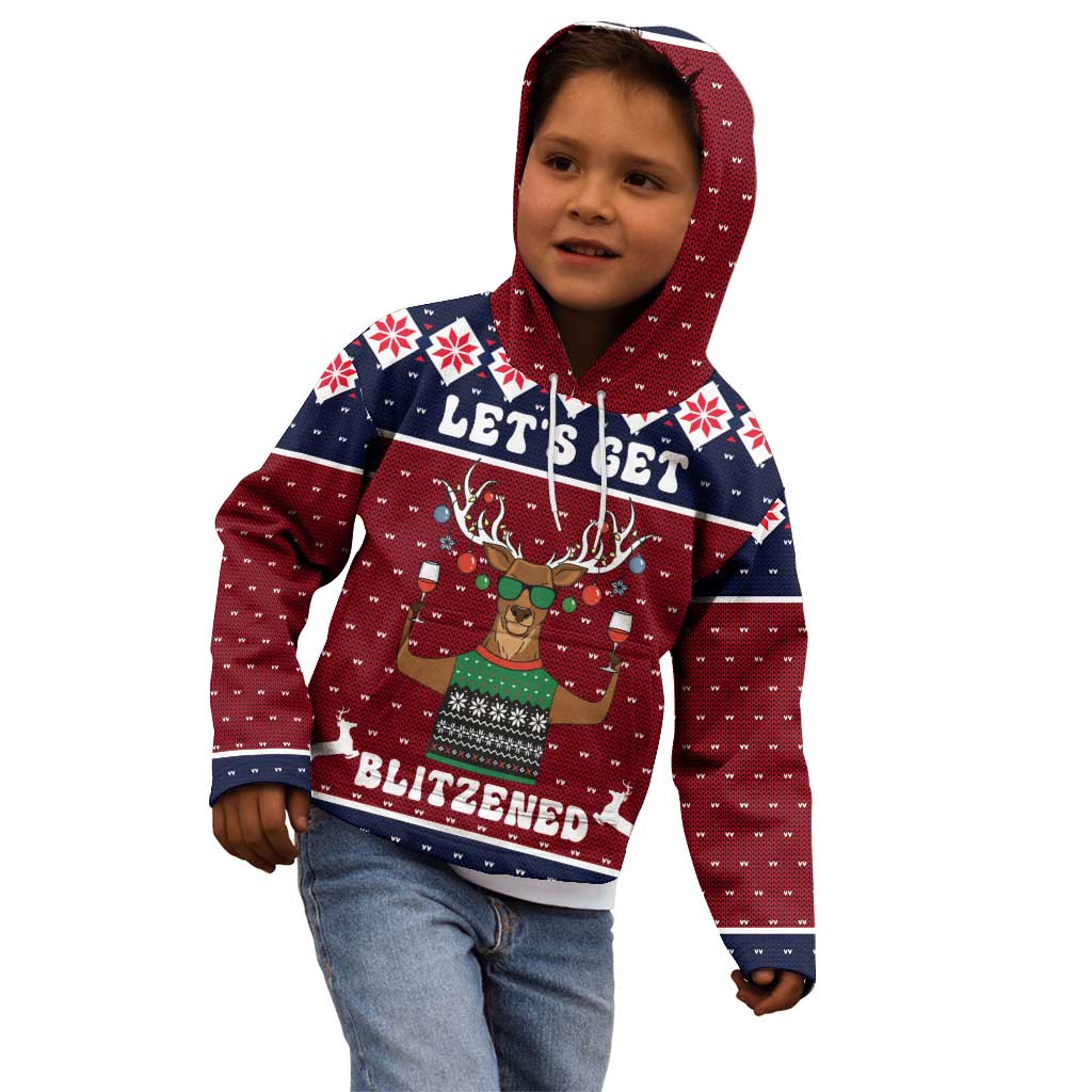 Lets Get Slouchy Christmas Kid Hoodie Funny Xmas Holiday Patterns - Wonder Print Shop