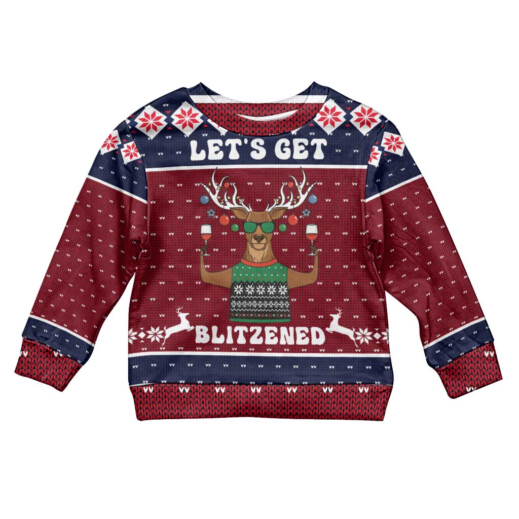 Lets Get Slouchy Christmas Kid Ugly Christmas Sweater Funny Xmas Holiday Patterns - Wonder Print Shop