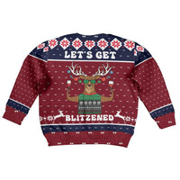 Lets Get Slouchy Christmas Kid Ugly Christmas Sweater Funny Xmas Holiday Patterns - Wonder Print Shop