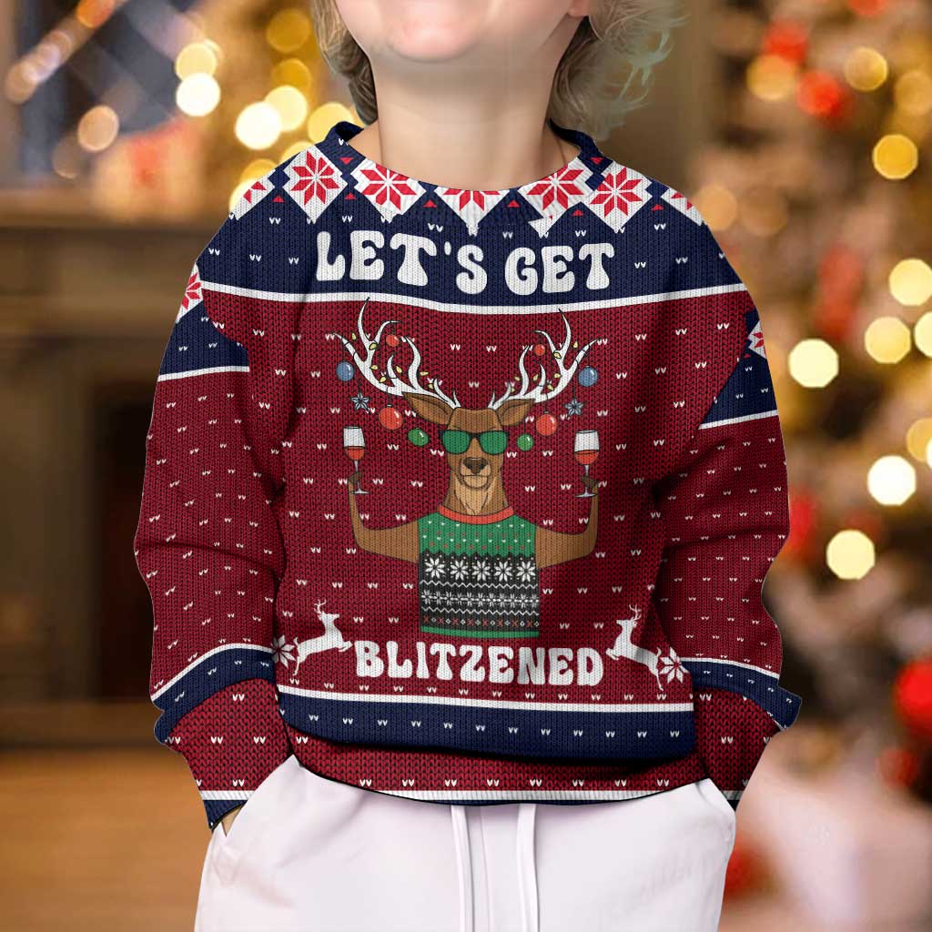 Lets Get Slouchy Christmas Kid Ugly Christmas Sweater Funny Xmas Holiday Patterns - Wonder Print Shop
