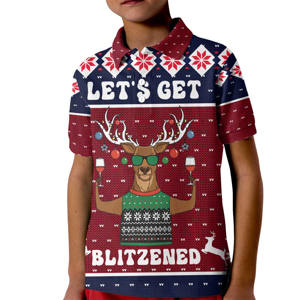 Lets Get Slouchy Christmas Kid Polo Shirt Funny Xmas Holiday Patterns - Wonder Print Shop