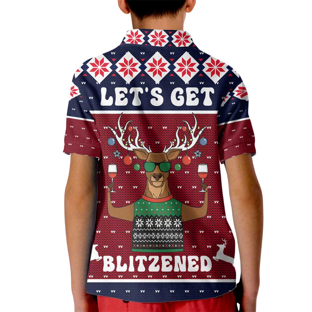 Lets Get Slouchy Christmas Kid Polo Shirt Funny Xmas Holiday Patterns - Wonder Print Shop