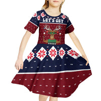 Lets Get Slouchy Christmas Kid Short Sleeve Dress Funny Xmas Holiday Patterns - Wonder Print Shop