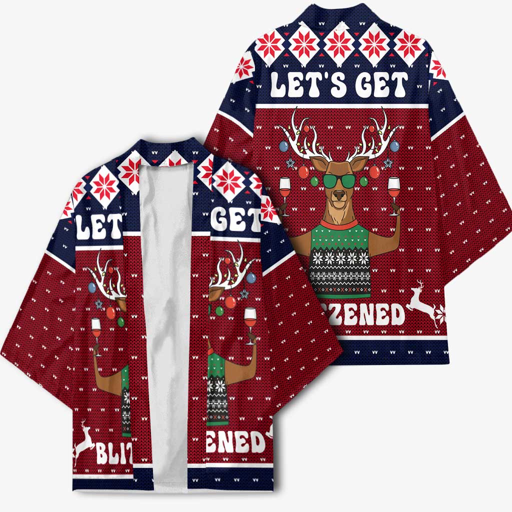 Lets Get Slouchy Christmas Kimono Funny Xmas Holiday Patterns - Wonder Print Shop