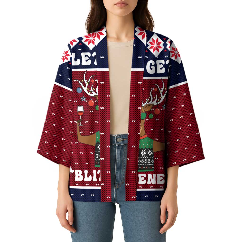 Lets Get Slouchy Christmas Kimono Funny Xmas Holiday Patterns - Wonder Print Shop