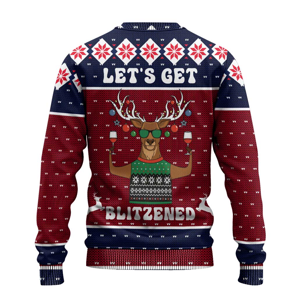 Lets Get Slouchy Christmas Ugly Christmas Sweater Funny Xmas Holiday Patterns - Wonder Print Shop