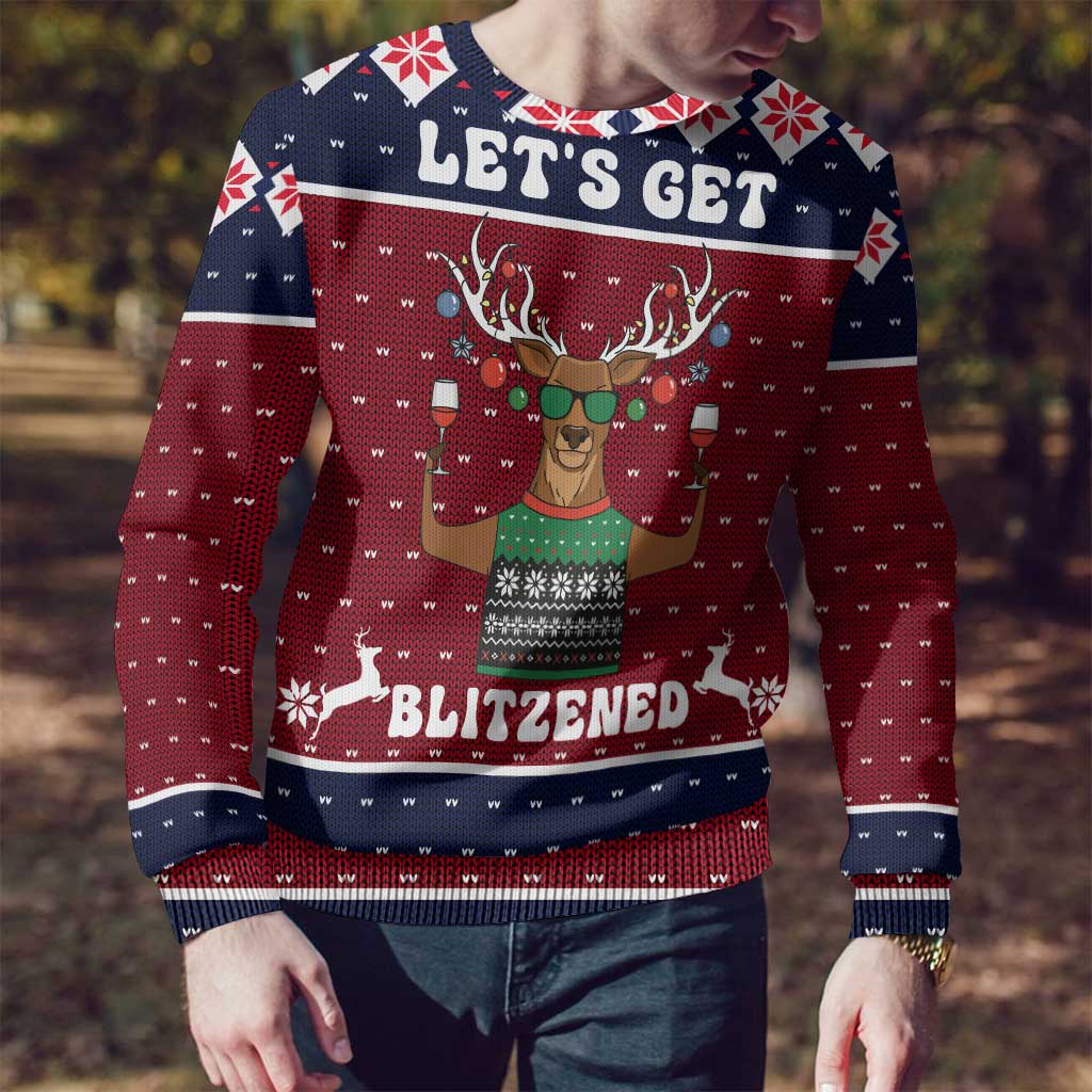 Lets Get Slouchy Christmas Ugly Christmas Sweater Funny Xmas Holiday Patterns - Wonder Print Shop