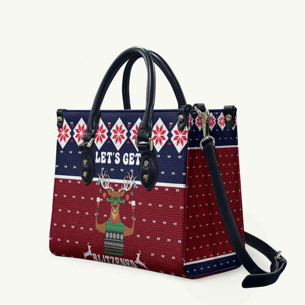 Lets Get Slouchy Christmas Leather Bag Funny Xmas Holiday Patterns - Wonder Print Shop