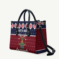 Lets Get Slouchy Christmas Leather Bag Funny Xmas Holiday Patterns - Wonder Print Shop
