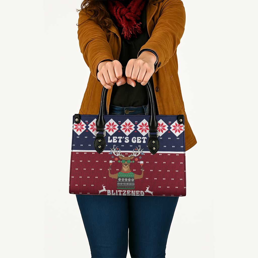 Lets Get Slouchy Christmas Leather Bag Funny Xmas Holiday Patterns - Wonder Print Shop