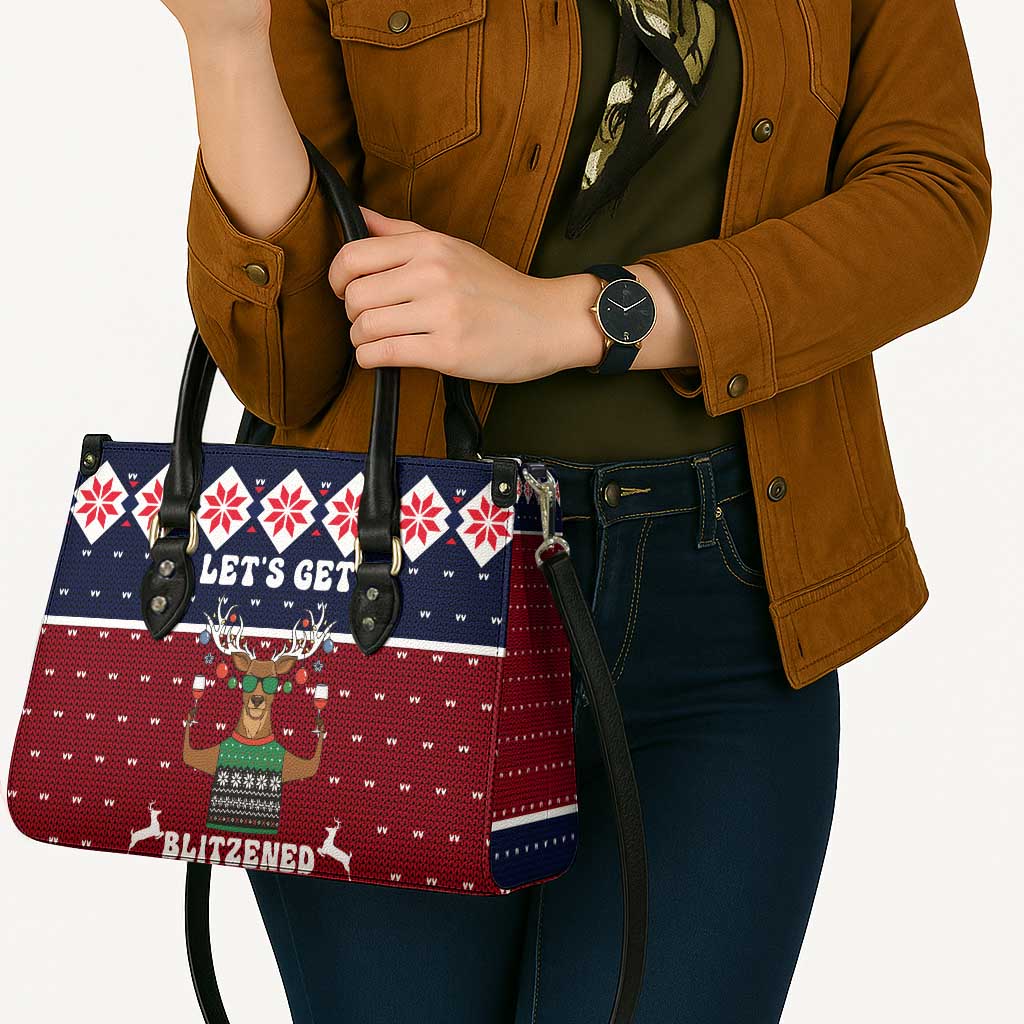 Lets Get Slouchy Christmas Leather Bag Funny Xmas Holiday Patterns - Wonder Print Shop