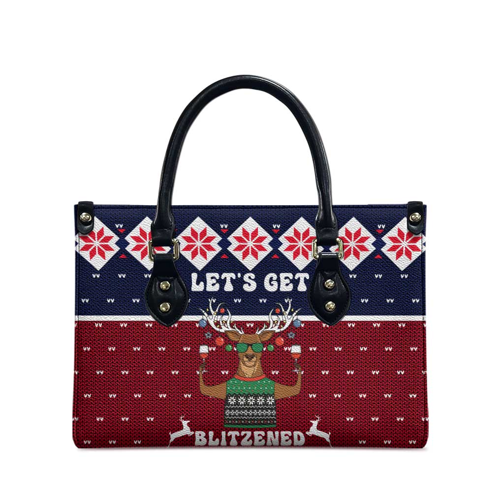 Lets Get Slouchy Christmas Leather Bag Funny Xmas Holiday Patterns - Wonder Print Shop