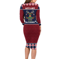 Lets Get Slouchy Christmas Long Sleeve Bodycon Dress Funny Xmas Holiday Patterns - Wonder Print Shop