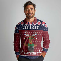 Lets Get Slouchy Christmas Long Sleeve Polo Shirt Funny Xmas Holiday Patterns - Wonder Print Shop