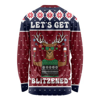 Lets Get Slouchy Christmas Long Sleeve Shirt Funny Xmas Holiday Patterns - Wonder Print Shop