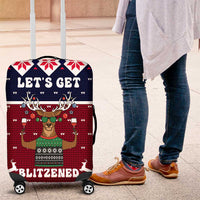 Lets Get Slouchy Christmas Luggage Cover Funny Xmas Holiday Patterns - Wonder Print Shop