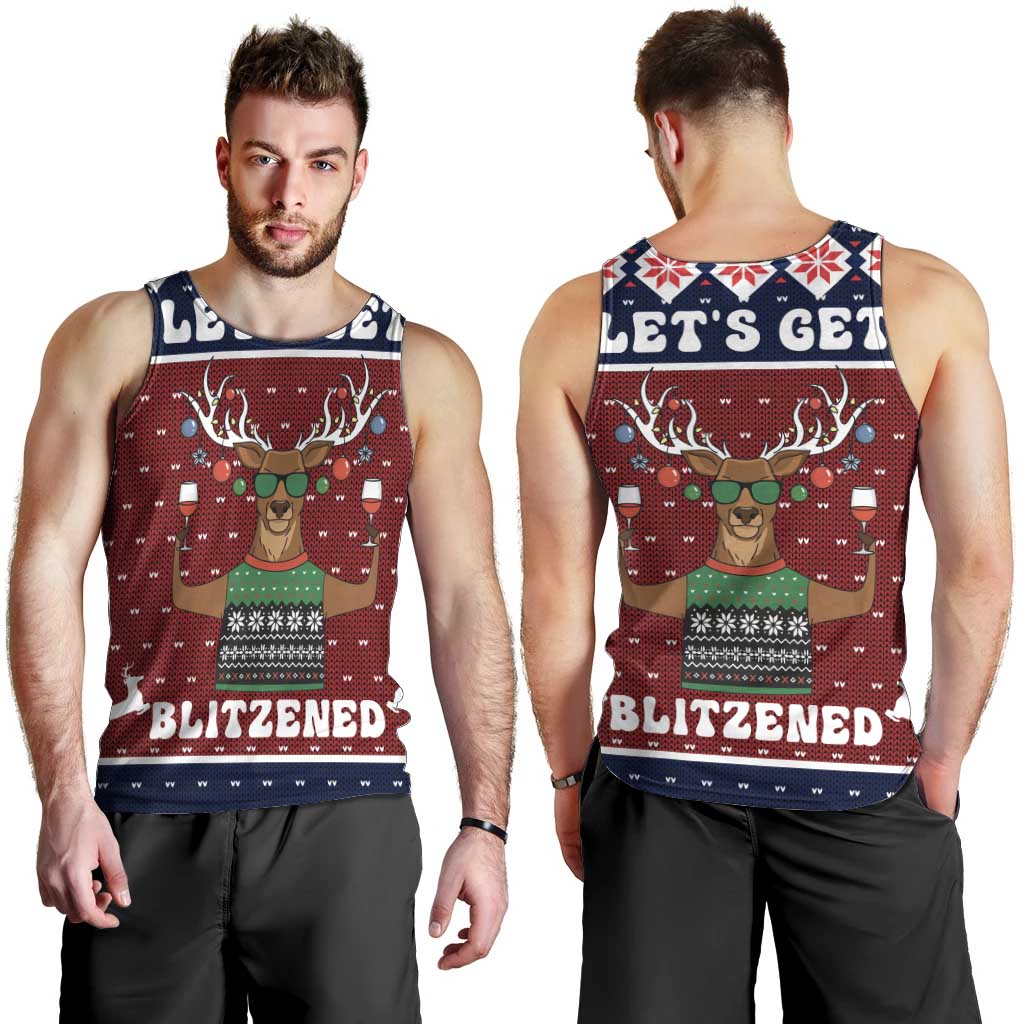 Lets Get Slouchy Christmas Men Tank Top Funny Xmas Holiday Patterns - Wonder Print Shop