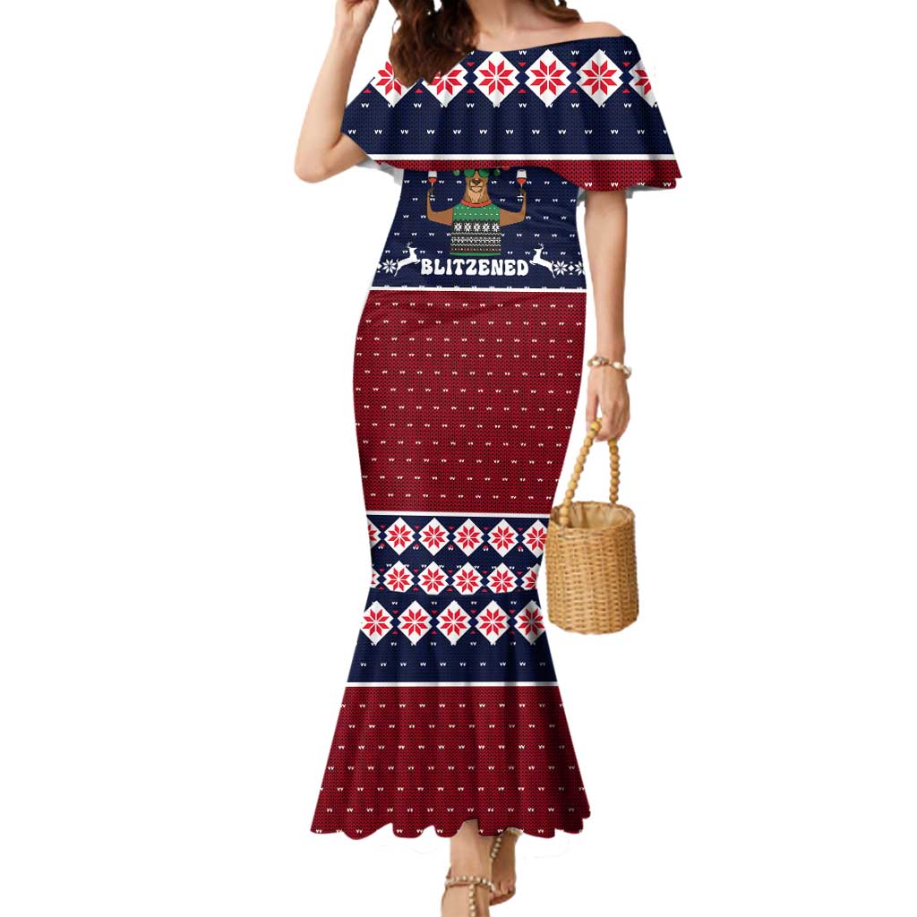 Lets Get Slouchy Christmas Mermaid Dress Funny Xmas Holiday Patterns - Wonder Print Shop