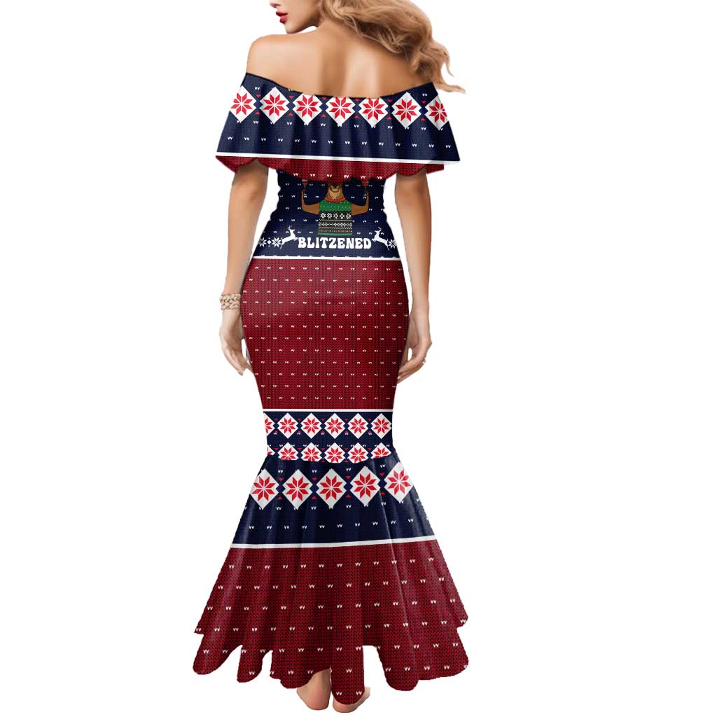 Lets Get Slouchy Christmas Mermaid Dress Funny Xmas Holiday Patterns - Wonder Print Shop