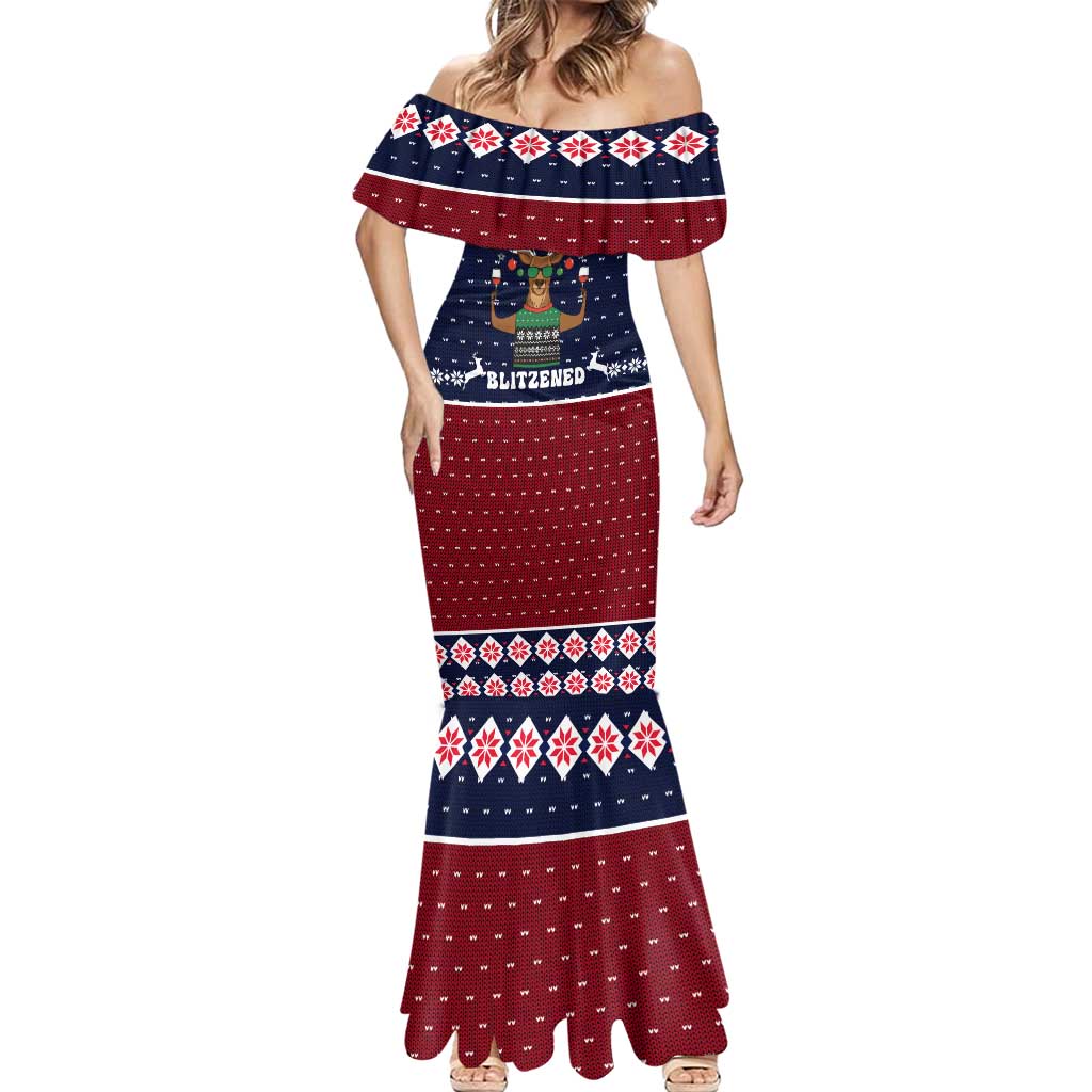 Lets Get Slouchy Christmas Mermaid Dress Funny Xmas Holiday Patterns - Wonder Print Shop