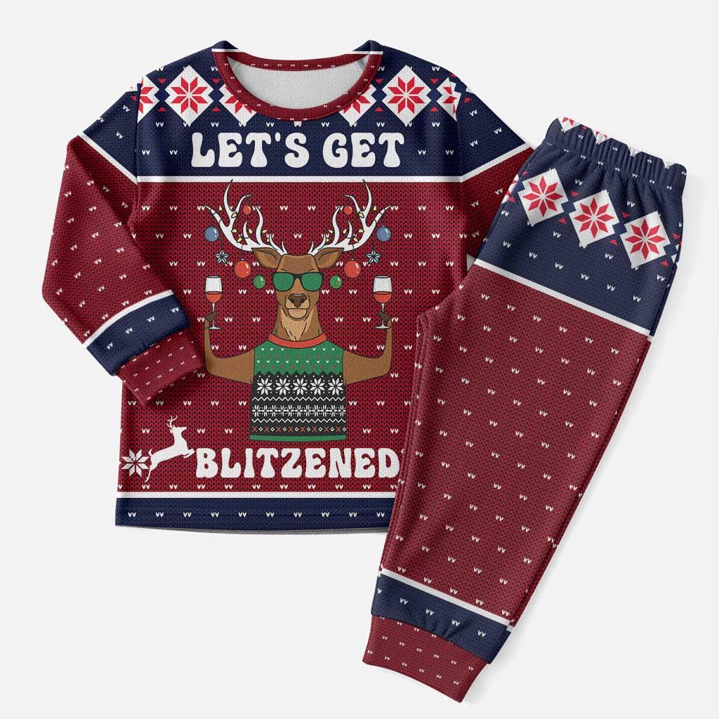 Lets Get Slouchy Christmas Pajama Set Funny Xmas Holiday Patterns - Wonder Print Shop