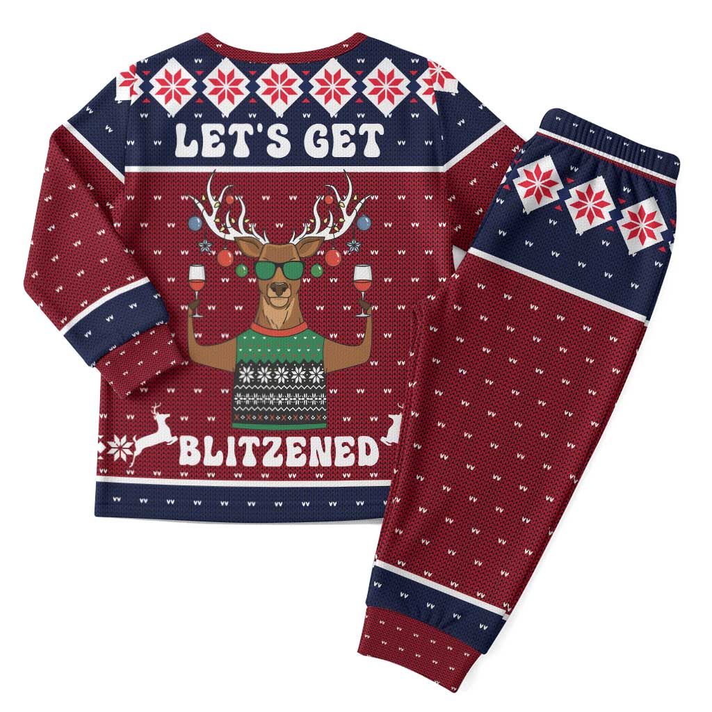 Lets Get Slouchy Christmas Pajama Set Funny Xmas Holiday Patterns - Wonder Print Shop