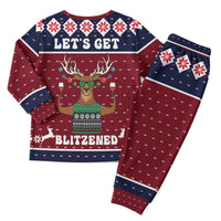 Lets Get Slouchy Christmas Pajama Set Funny Xmas Holiday Patterns - Wonder Print Shop
