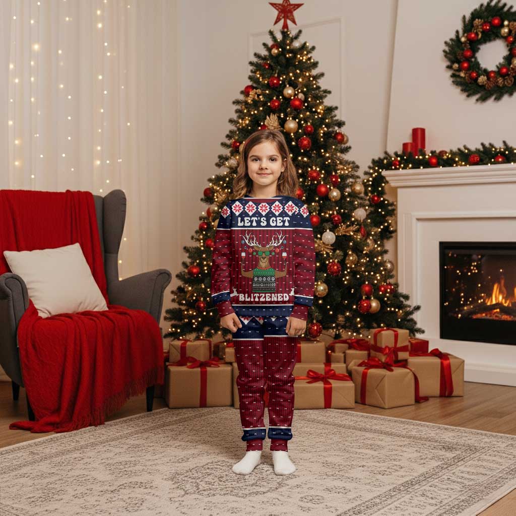 Lets Get Slouchy Christmas Pajama Set Funny Xmas Holiday Patterns - Wonder Print Shop
