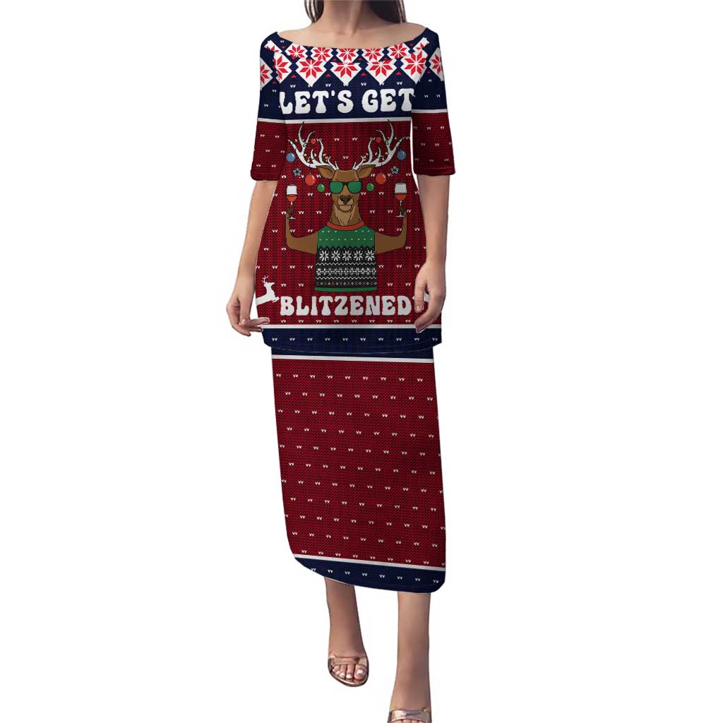 Lets Get Slouchy Christmas Puletasi Funny Xmas Holiday Patterns - Wonder Print Shop