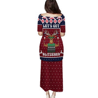 Lets Get Slouchy Christmas Puletasi Funny Xmas Holiday Patterns - Wonder Print Shop