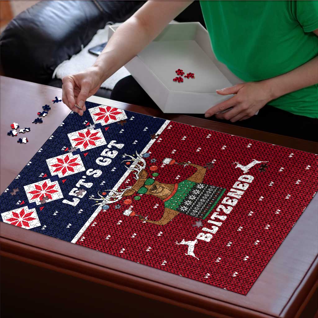 Lets Get Slouchy Christmas Puzzle Funny Xmas Holiday Patterns - Wonder Print Shop