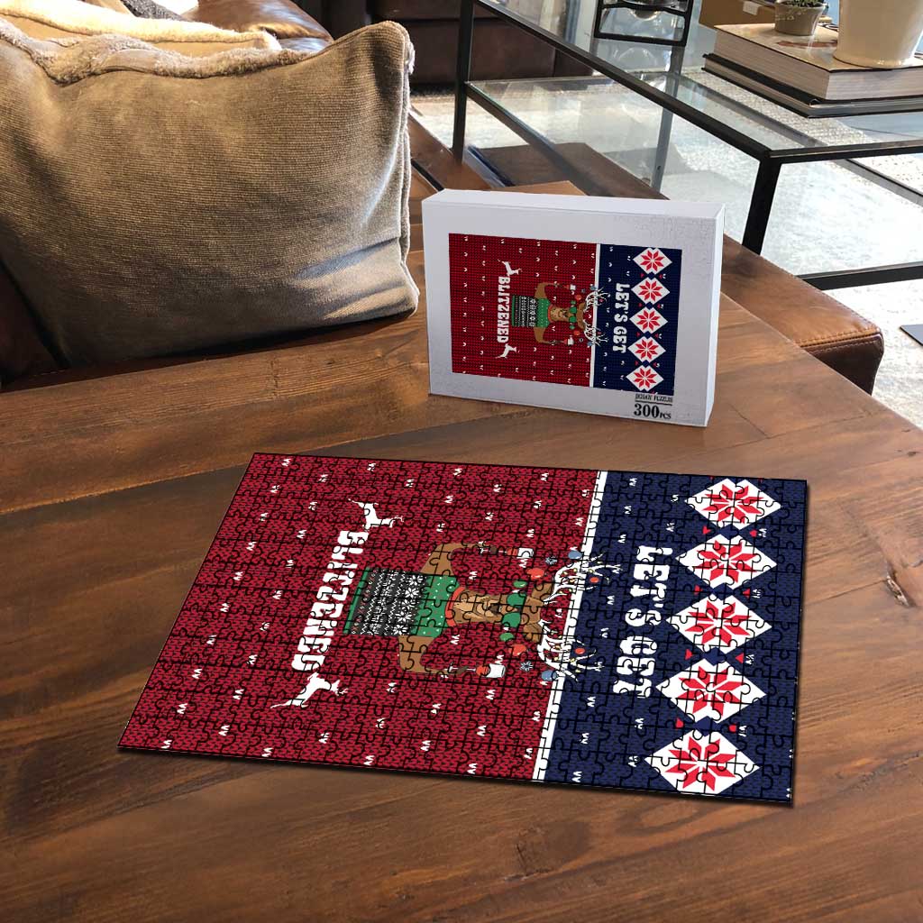 Lets Get Slouchy Christmas Puzzle Funny Xmas Holiday Patterns - Wonder Print Shop