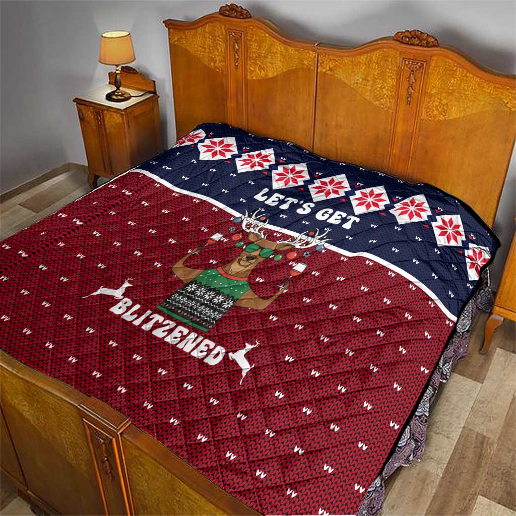 Lets Get Slouchy Christmas Quilt Funny Xmas Holiday Patterns - Wonder Print Shop