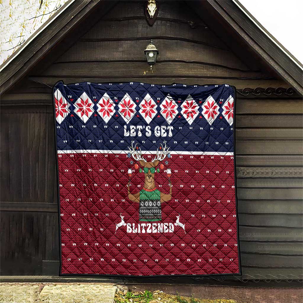 Lets Get Slouchy Christmas Quilt Funny Xmas Holiday Patterns - Wonder Print Shop