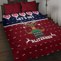 Lets Get Slouchy Christmas Quilt Bed Set Funny Xmas Holiday Patterns - Wonder Print Shop