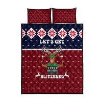 Lets Get Slouchy Christmas Quilt Bed Set Funny Xmas Holiday Patterns - Wonder Print Shop