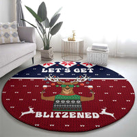 Lets Get Slouchy Christmas Round Carpet Funny Xmas Holiday Patterns - Wonder Print Shop