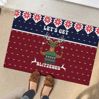 Lets Get Slouchy Christmas Rubber Doormat Funny Xmas Holiday Patterns - Wonder Print Shop