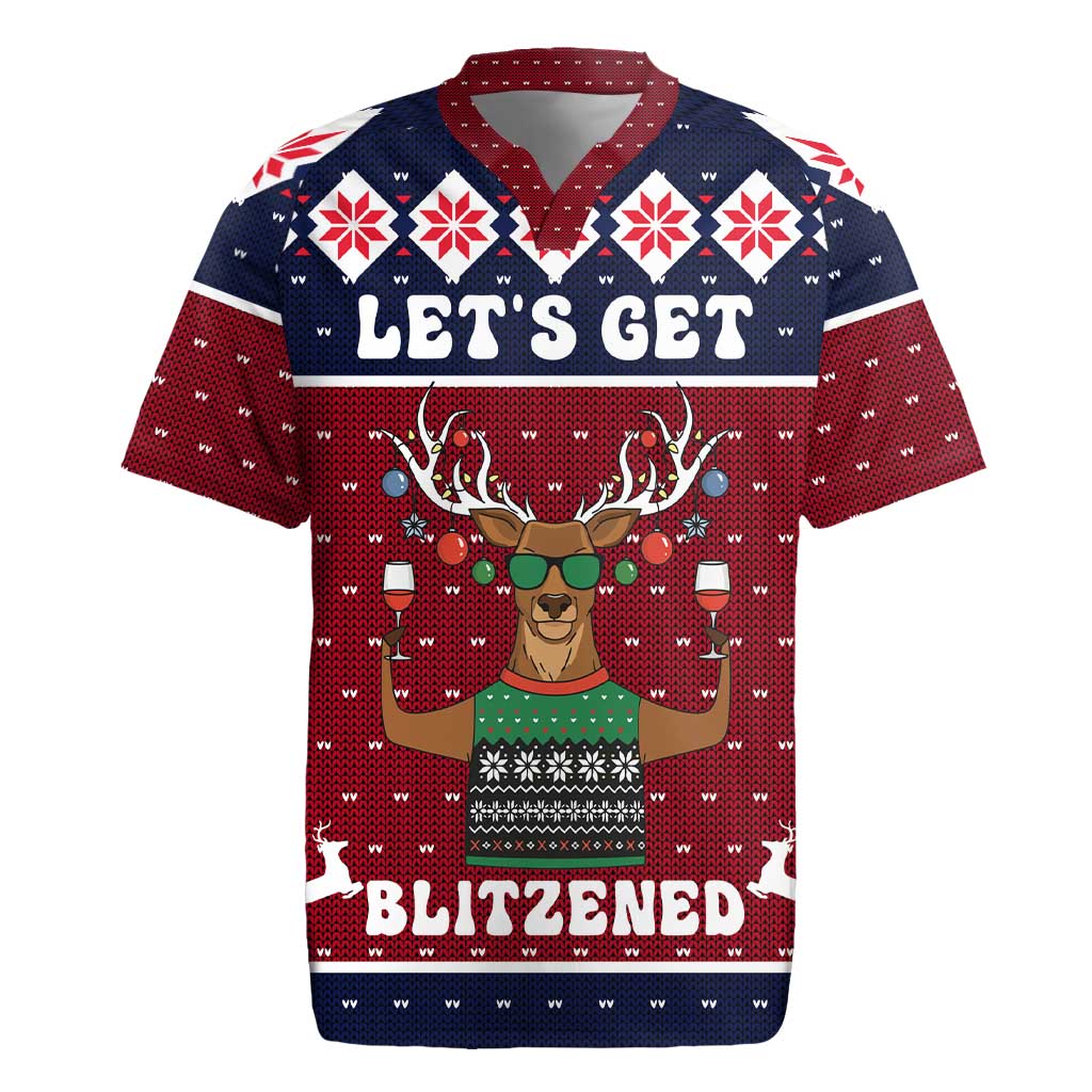 Lets Get Slouchy Christmas Rugby Jersey Funny Xmas Holiday Patterns - Wonder Print Shop