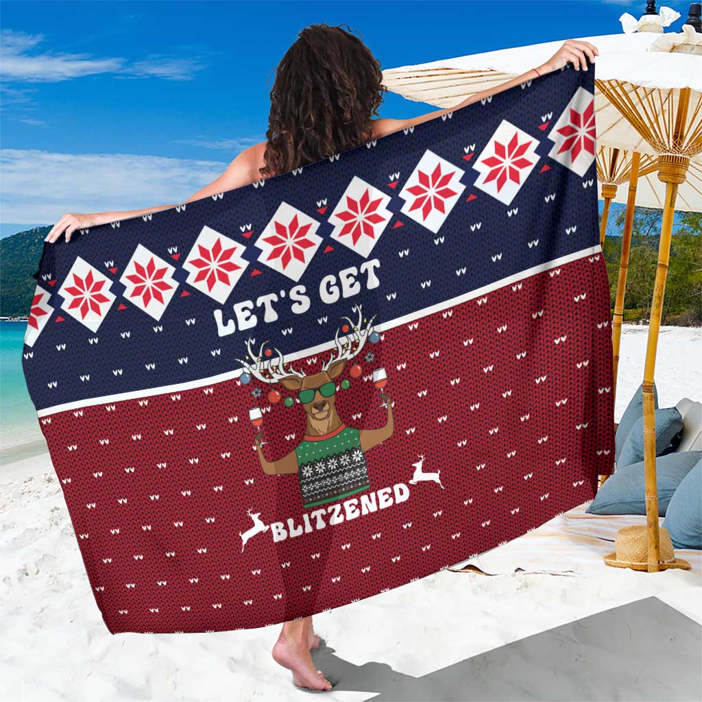 Lets Get Slouchy Christmas Sarong Funny Xmas Holiday Patterns - Wonder Print Shop