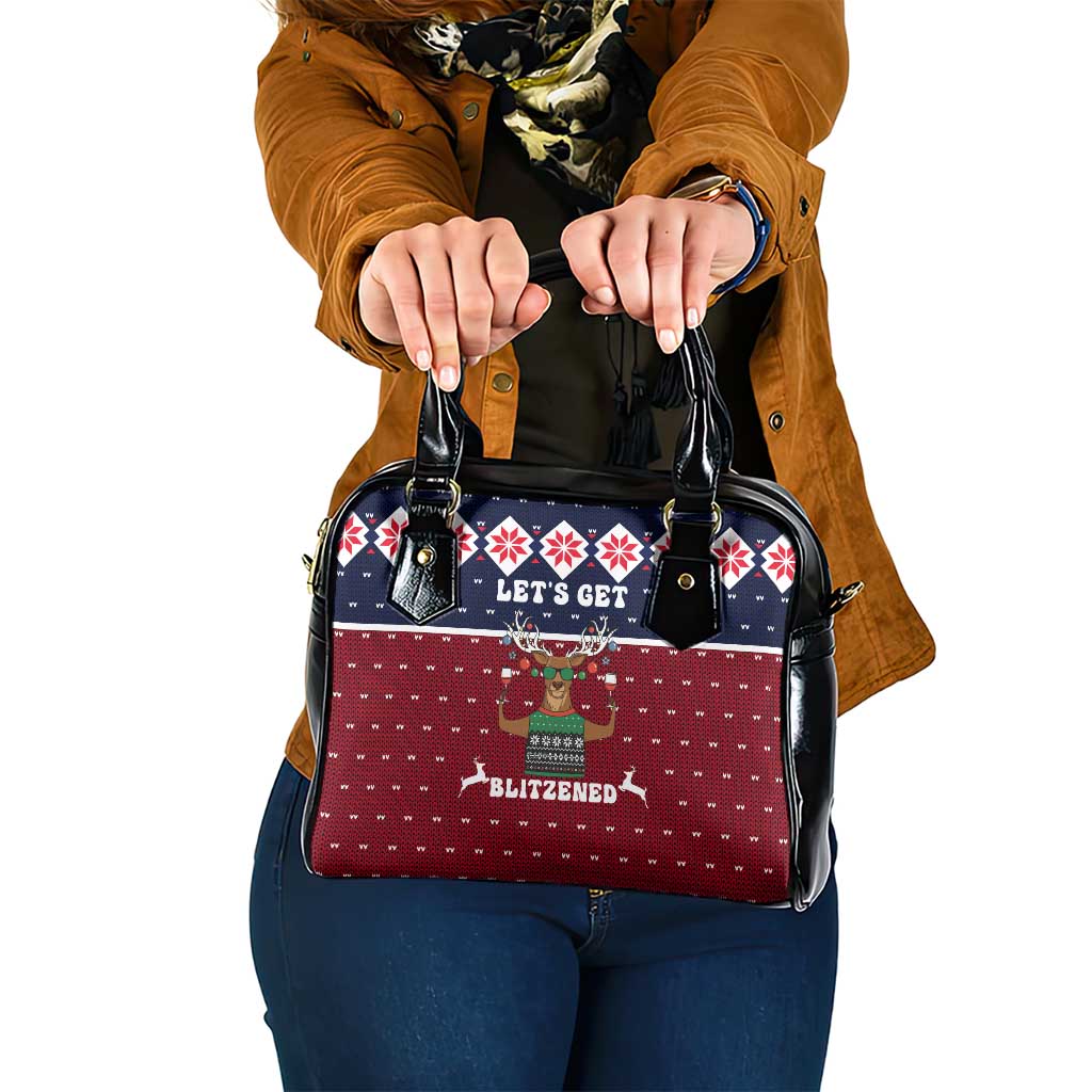 Lets Get Slouchy Christmas Shoulder Handbag Funny Xmas Holiday Patterns - Wonder Print Shop