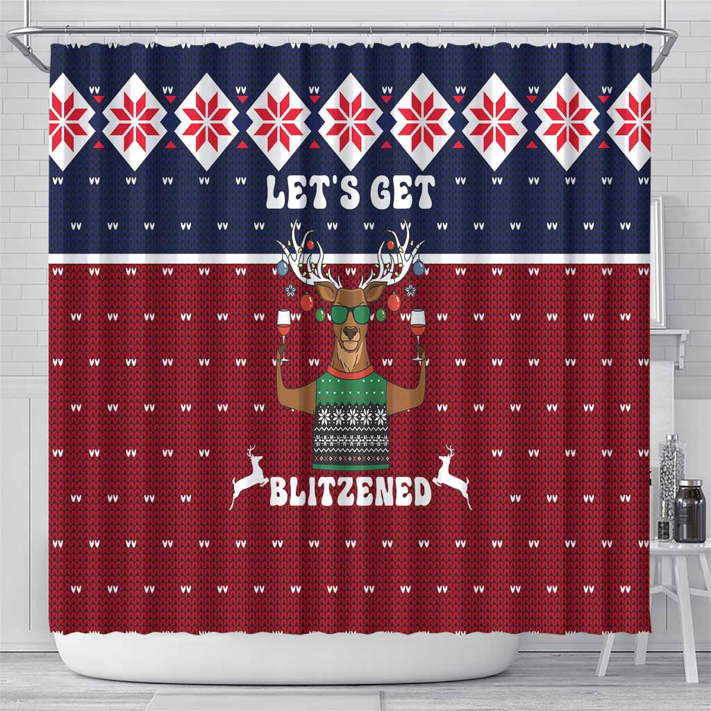 Lets Get Slouchy Christmas Shower Curtain Funny Xmas Holiday Patterns - Wonder Print Shop