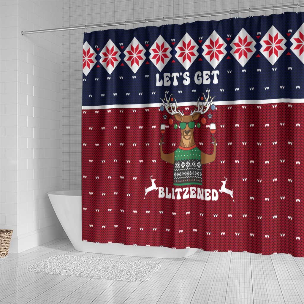 Lets Get Slouchy Christmas Shower Curtain Funny Xmas Holiday Patterns - Wonder Print Shop