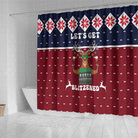 Lets Get Slouchy Christmas Shower Curtain Funny Xmas Holiday Patterns - Wonder Print Shop