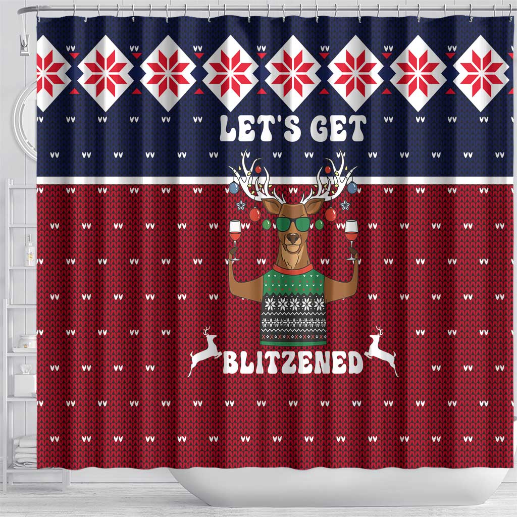Lets Get Slouchy Christmas Shower Curtain Funny Xmas Holiday Patterns - Wonder Print Shop
