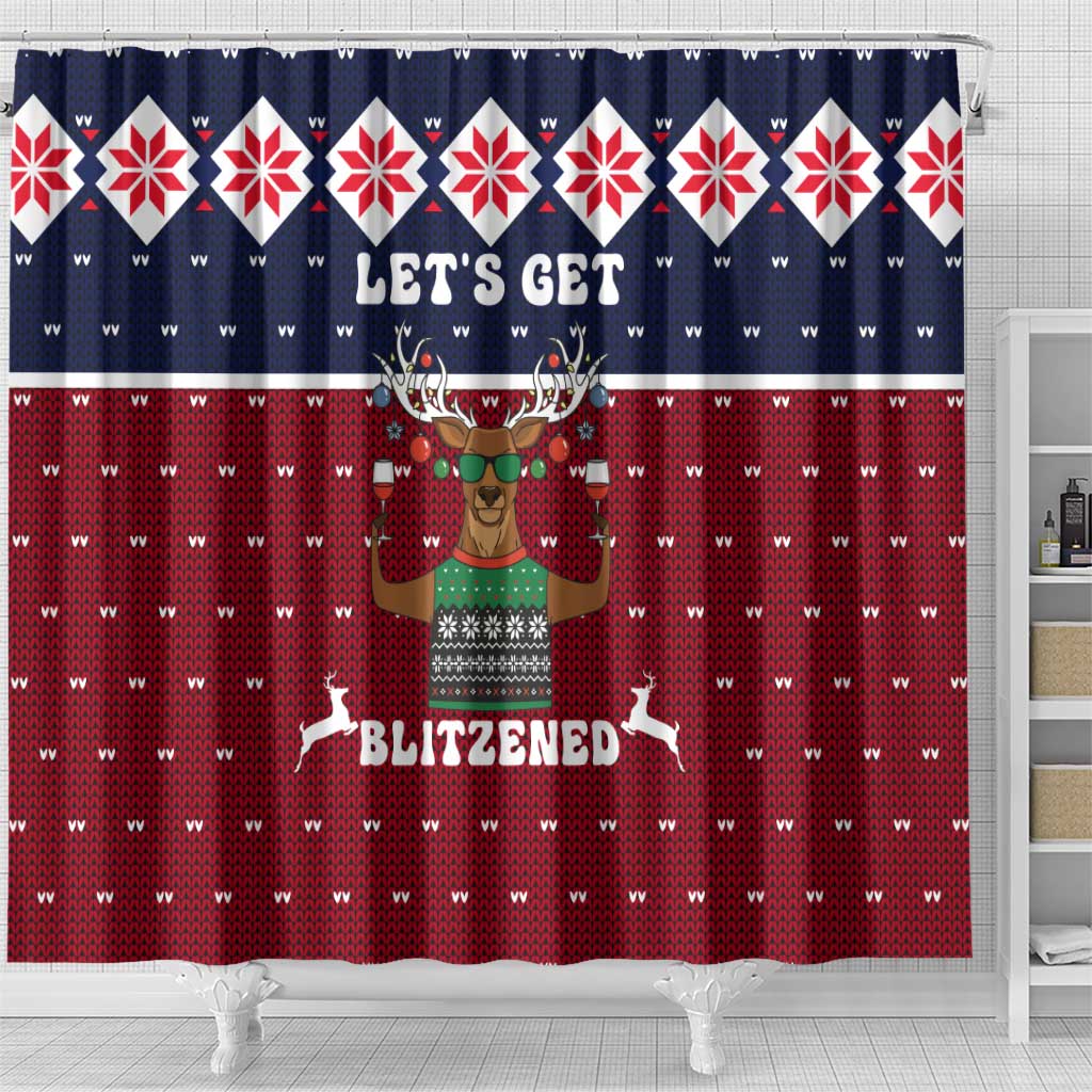 Lets Get Slouchy Christmas Shower Curtain Funny Xmas Holiday Patterns - Wonder Print Shop