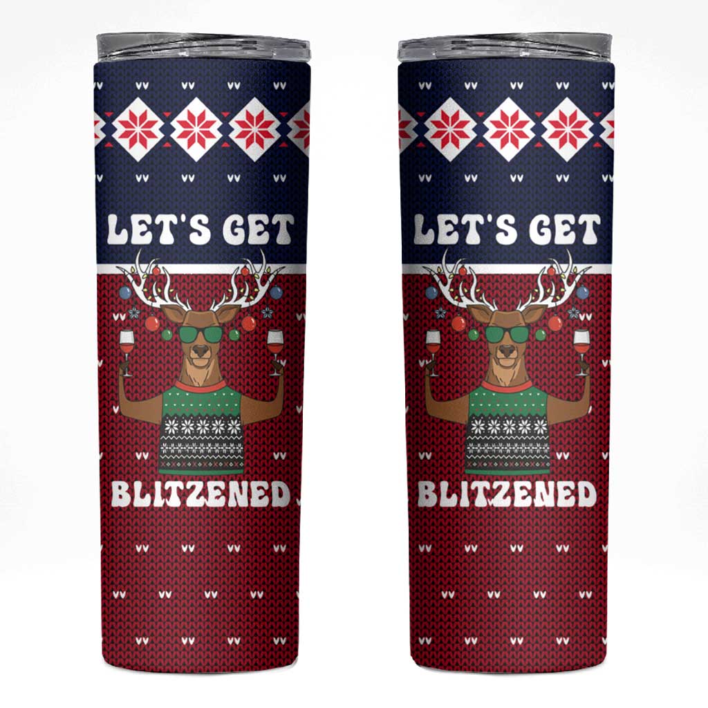 Lets Get Slouchy Christmas Skinny Tumbler Funny Xmas Holiday Patterns - Wonder Print Shop