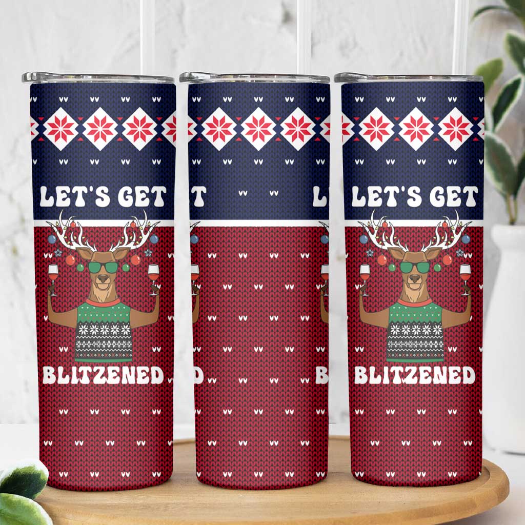 Lets Get Slouchy Christmas Skinny Tumbler Funny Xmas Holiday Patterns - Wonder Print Shop