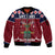 Lets Get Slouchy Christmas Sleeve Zip Bomber Jacket Funny Xmas Holiday Patterns - Wonder Print Shop
